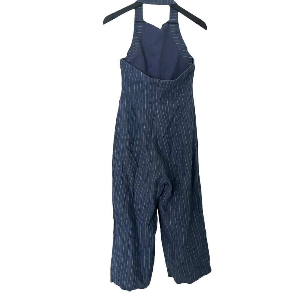 Alpha60 Linen Jumpsuit Pinstripe Halter XS - Picture 3 of 7